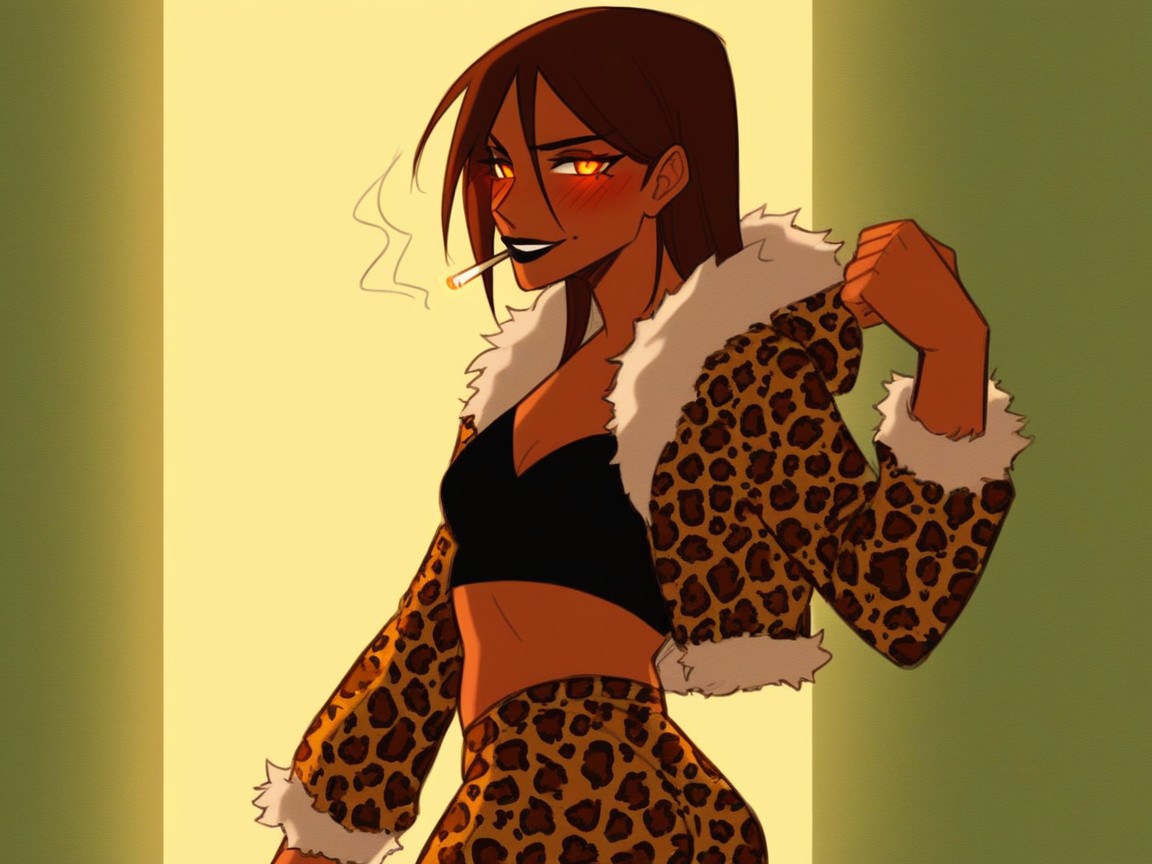 Wearing Leopard Print Clothes, Fists Up, Nsfw Hentai AI Porn