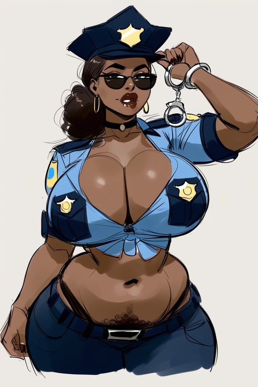 Cleavage, Bimbo, Biting Her Lip Hentai AI Porn