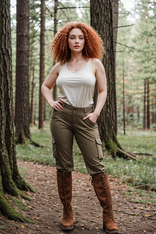 Large Face, Red Hair, Front View AI Porn