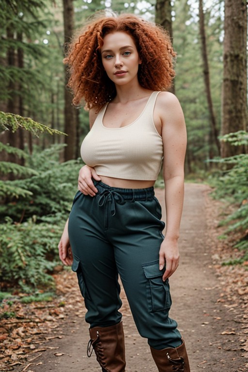 Waist, Curly, Large Ass AI Porn