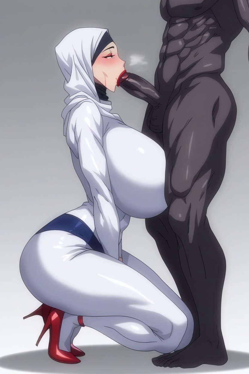 Red Lipstick, 30+, Happy Face Hentai AI Porn