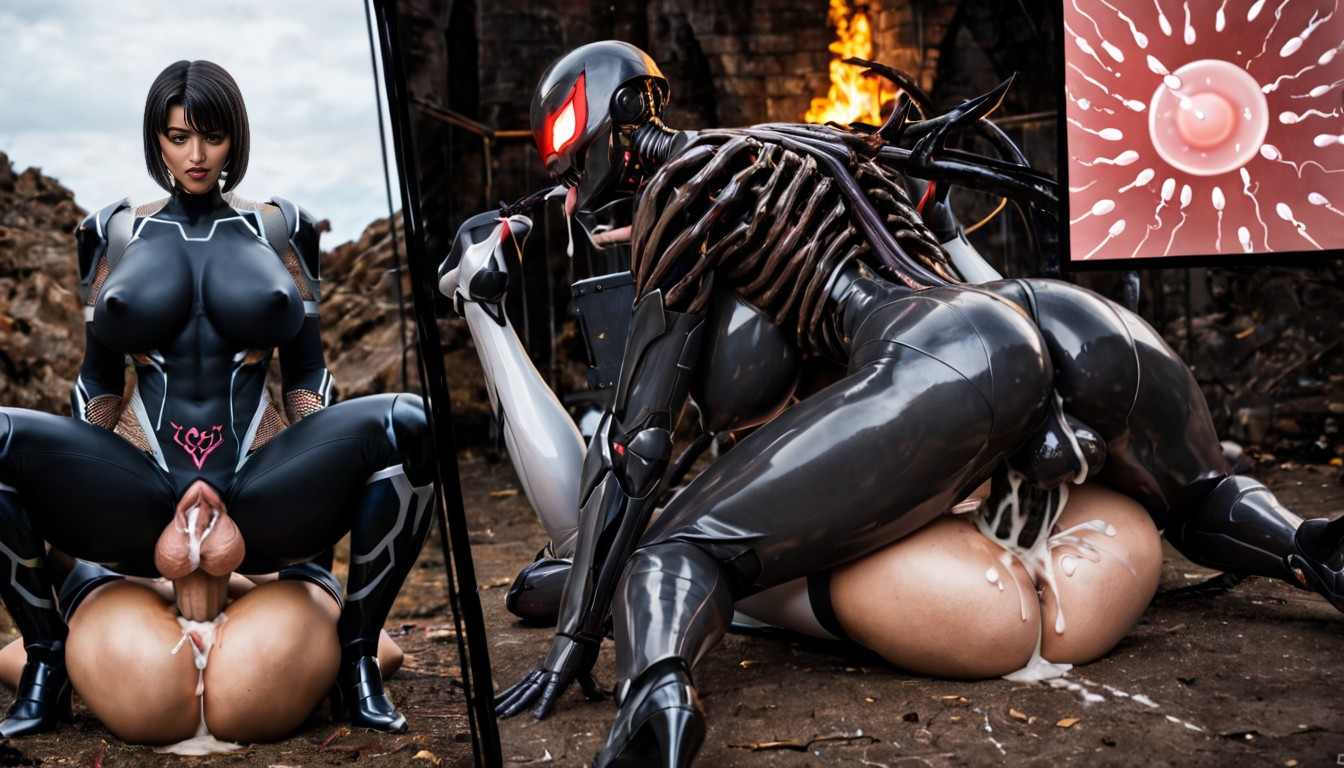 Gang Bang, Clothed, Glowing Eyes AI Porn