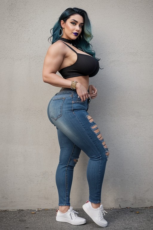 Latina, Extremely Large Steroid Arms, Character Bianca AI Porn