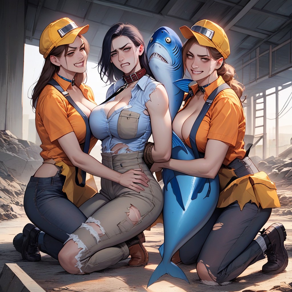 3 People, Three Beautiful Females, Dynamic Full View Hentai AI Porn
