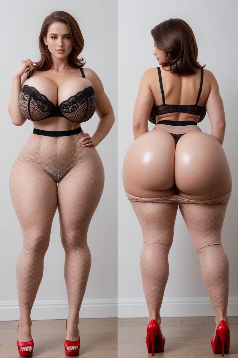 Massive Rounded Breasts, Detailed Eyes, Thick Calves AI Porn