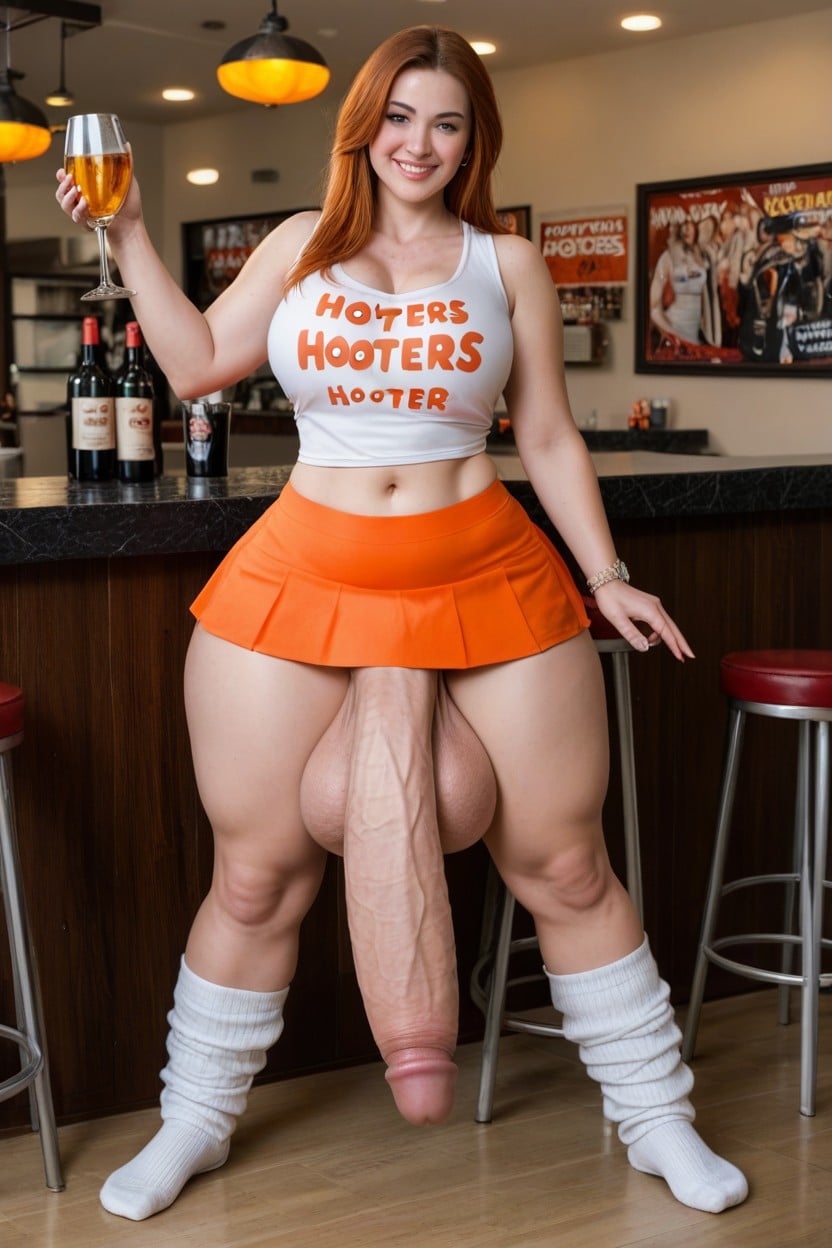 Massive Balls, Hyper Wide Hips, Fat Cock Shemale AI Porn