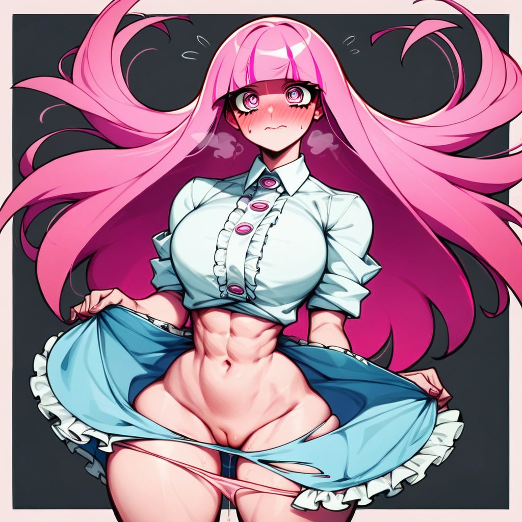 Extreme Snatched Waist, Elaborate Pink Costume, Horny Hentai IA