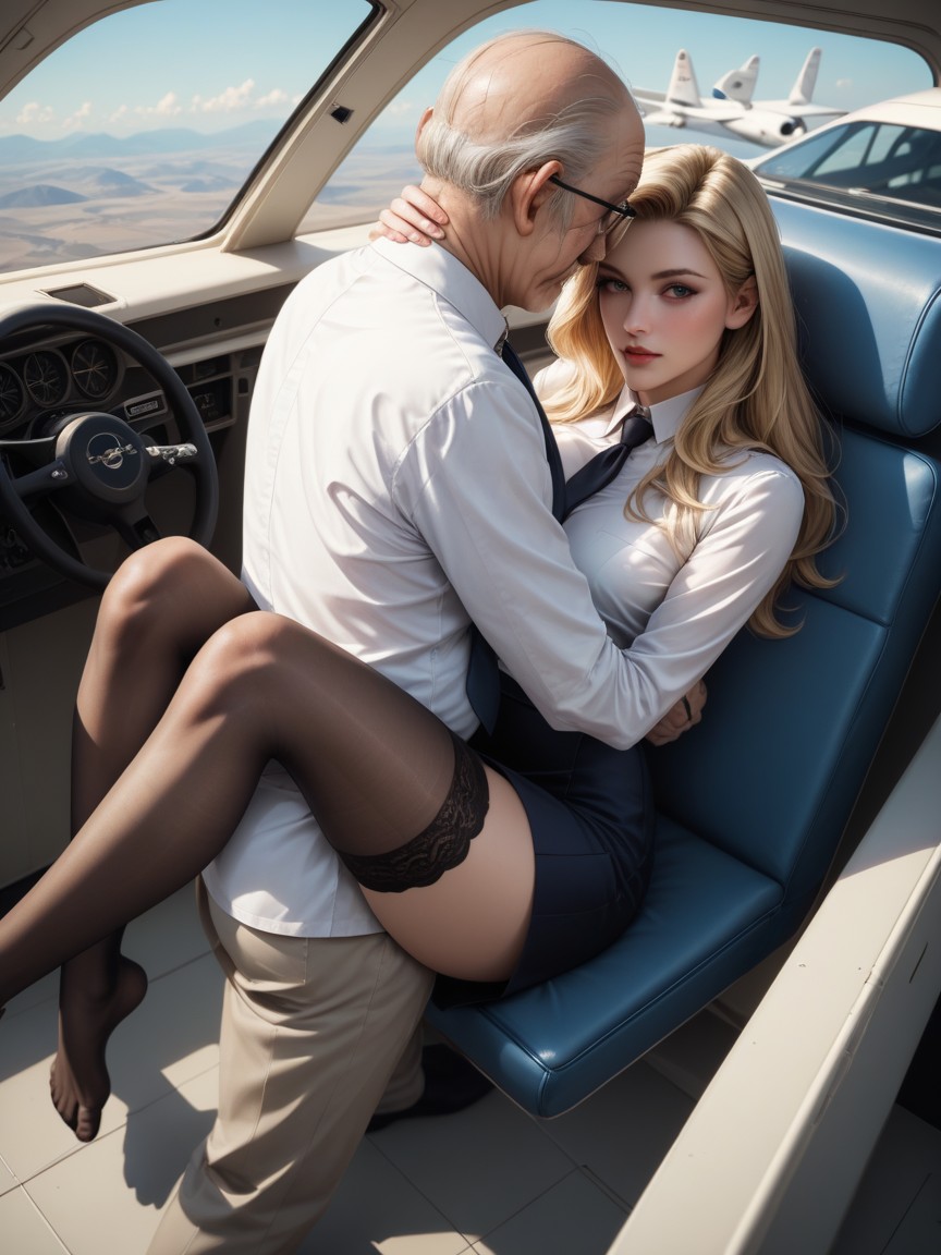 Female Looking At Viewer, 20+, Lounge On Plane AI Porn