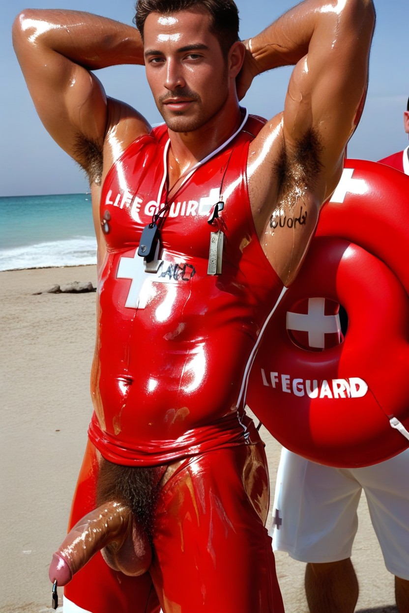 Beach, 20+, Sculpted Chest AI Gay Porn