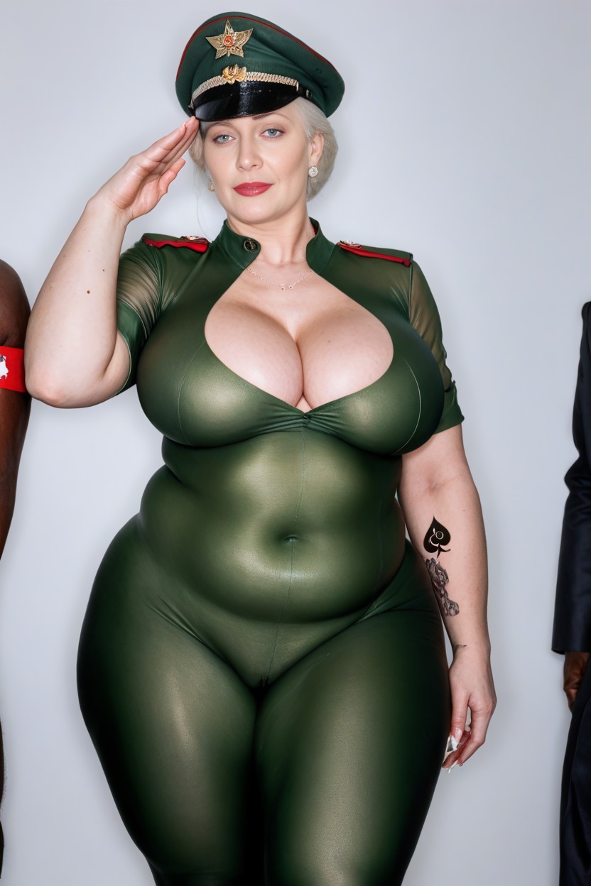 Soviet Union, Pale Skin, Wearing Soviet Military Uniforms AI Porn