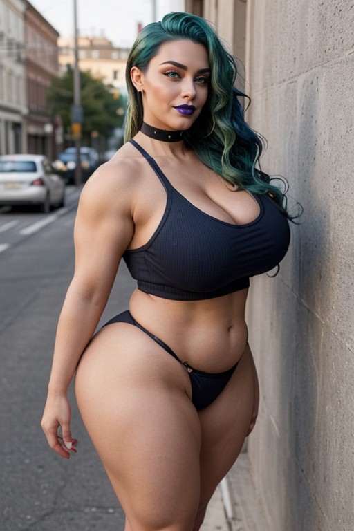 Extremely Veiny Arms, Extremely Long Hair, Beautiful Bimbo Face AI Porn