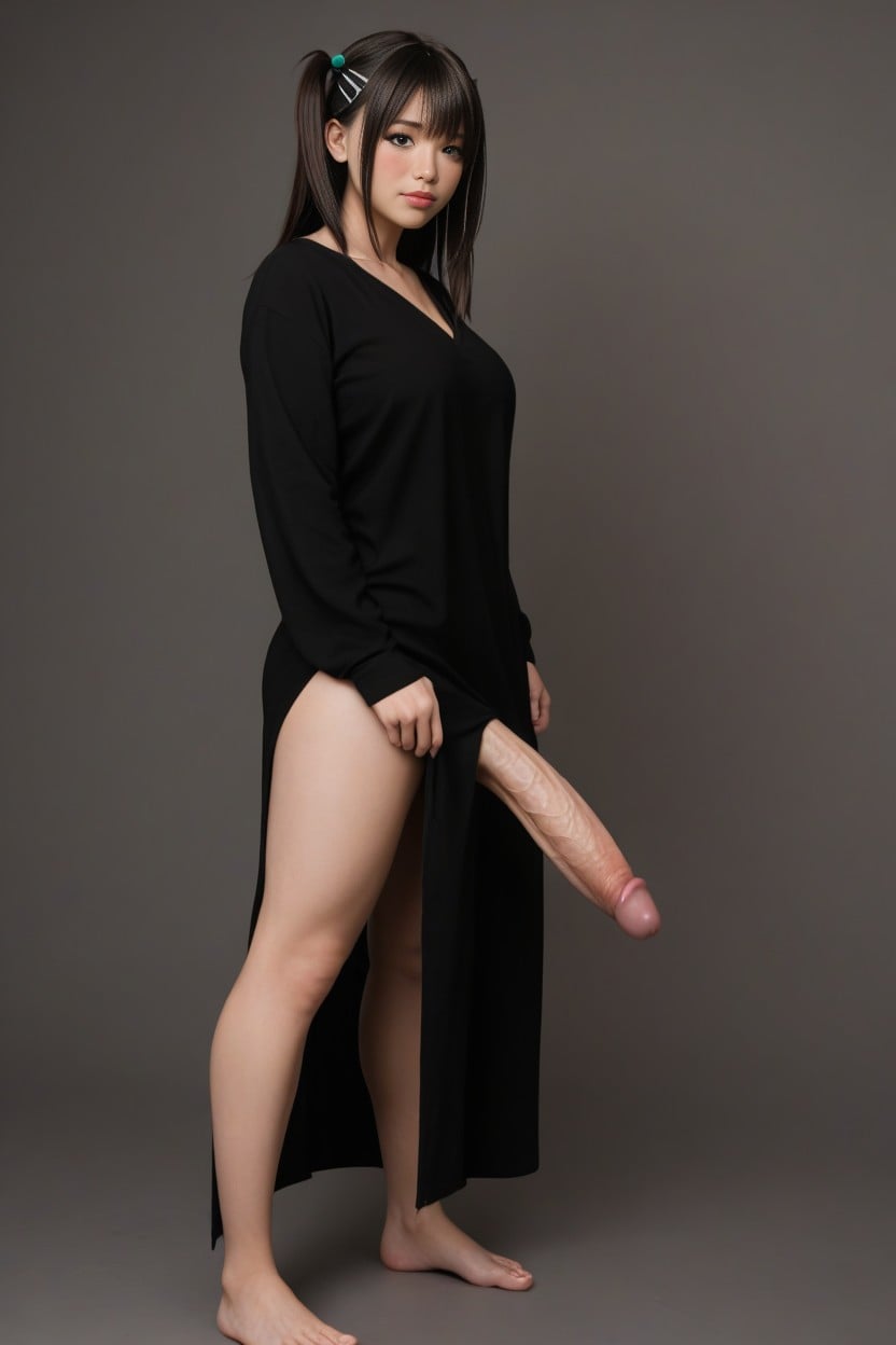 Shibuya Rin, Rean Back, Three Quarter Side View 人妖AI黃片