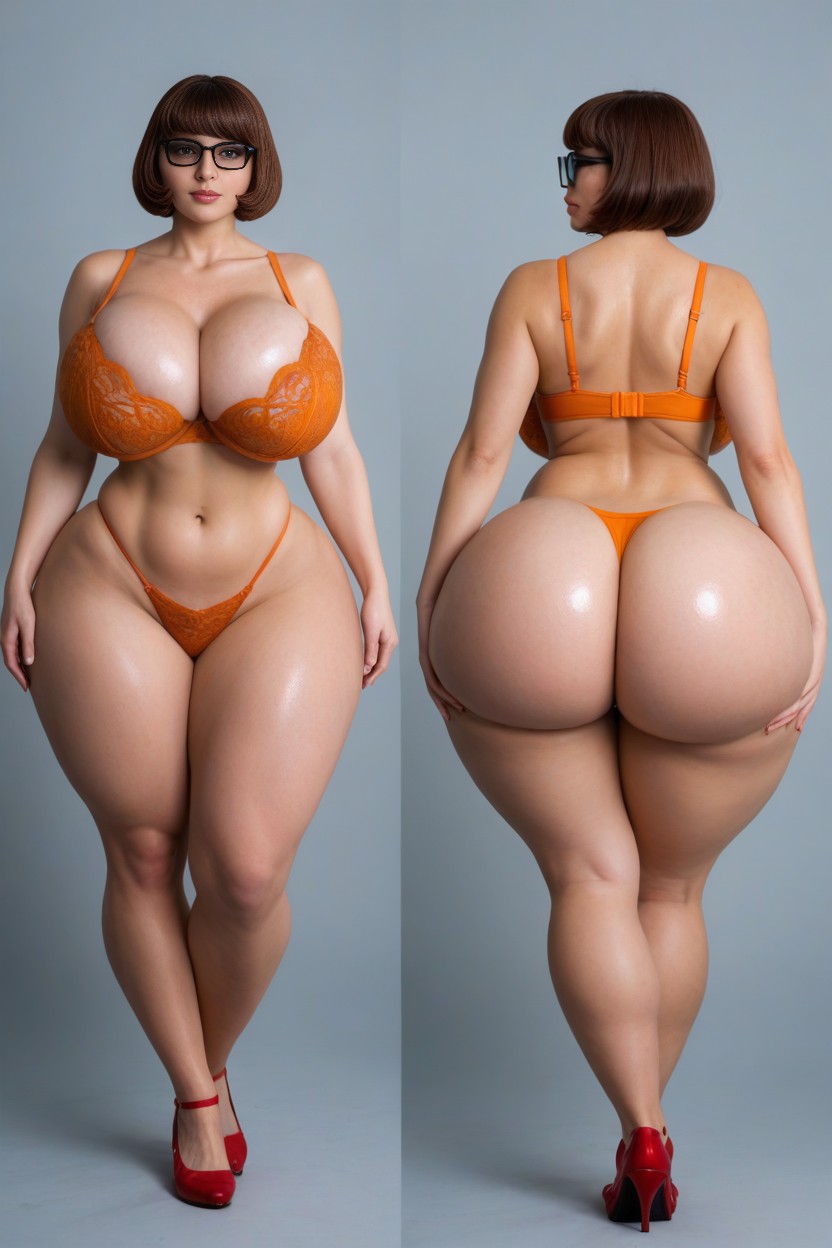 Waist, Massive Rounded Breasts, Ass View AI Porn