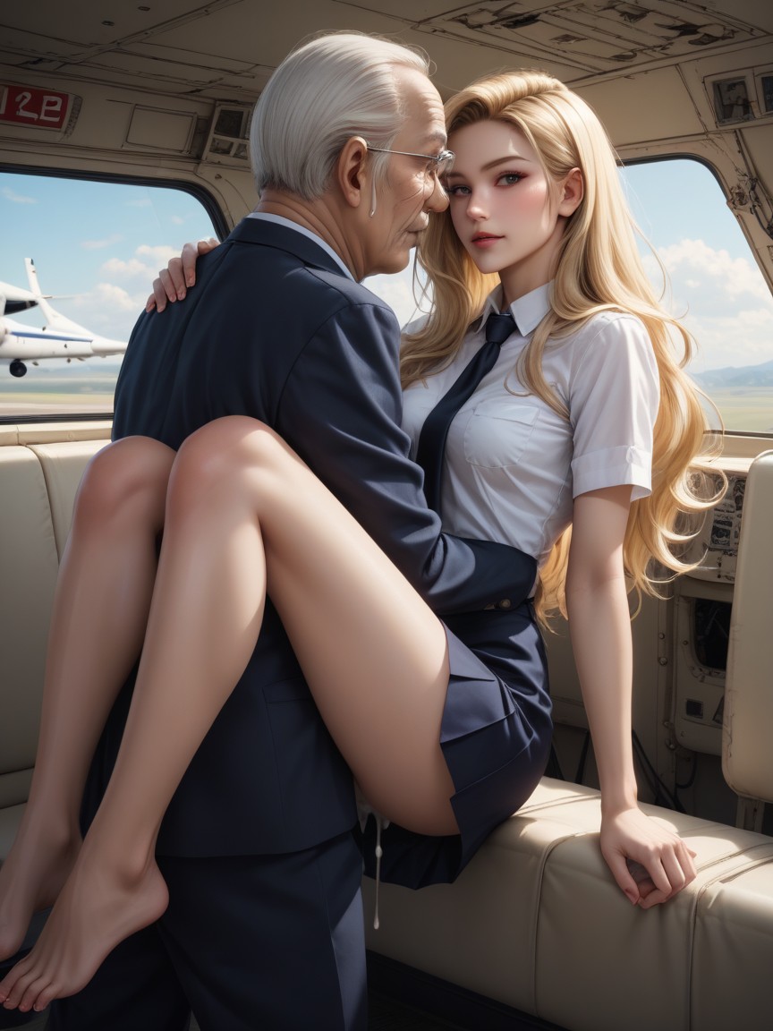 Arm Around His Head, Extreme Realism, Small Breasts AI Porn