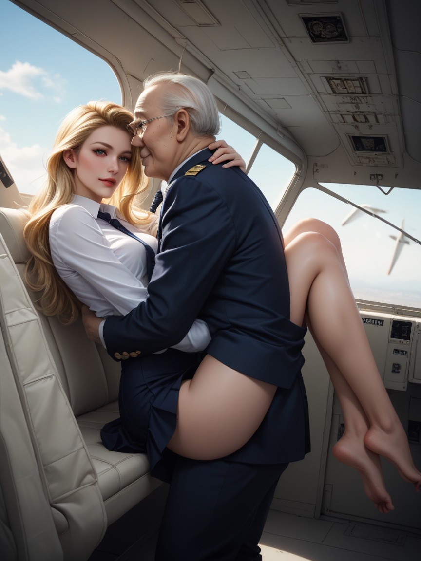 Knees Up, Arm Around His Head, Side Down View AI Porn