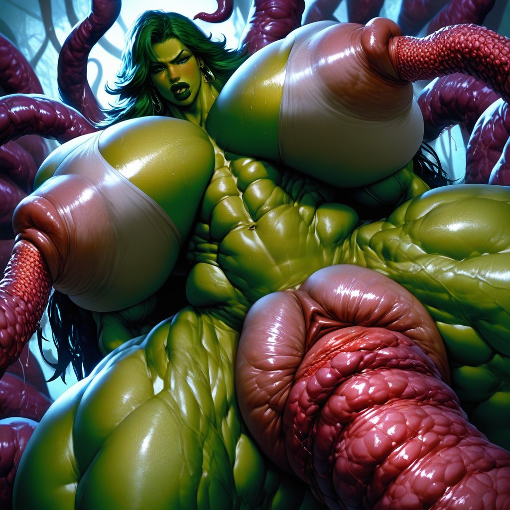 Gigantic Muscles, Tentacle Sex, Huge Muscles AI Porn
