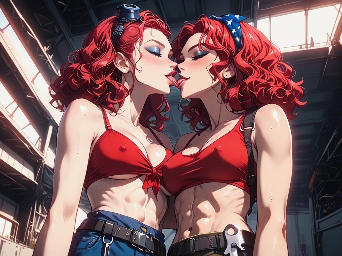 Details Add Dimension To Scene, Holding A Huge Wrench, Rosie The Riveter AI Porn