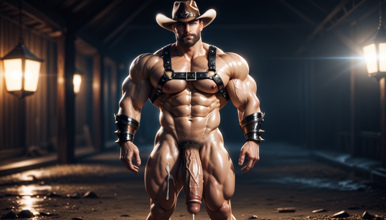 Front View, Standing, Huge Pecs AI Gay Porn
