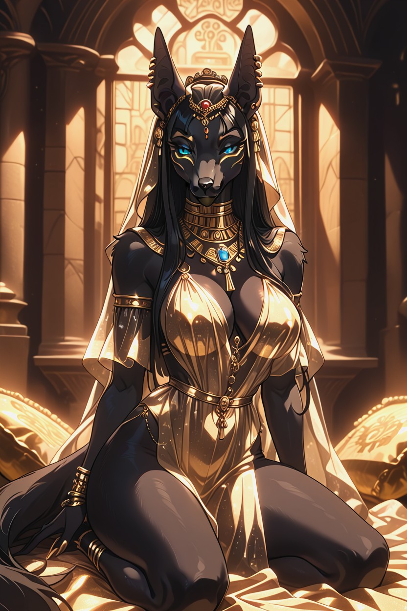 Wisps Of Incense In Air, Alluring Pose, Thick Thighs Furry AI Porn