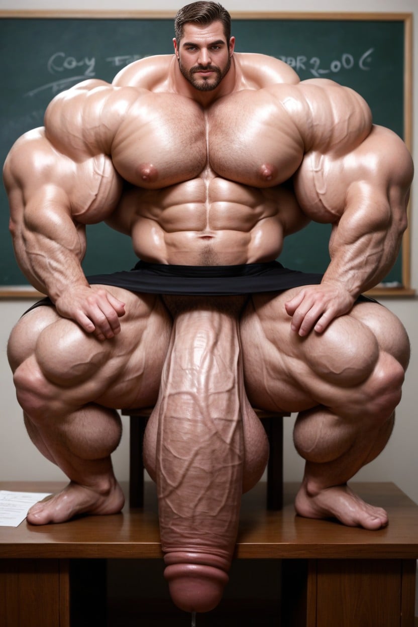 Extreme Girth, Flaccid Cock Bigger Than Leg, Teacher Clothes Ripping AI Gay Porn