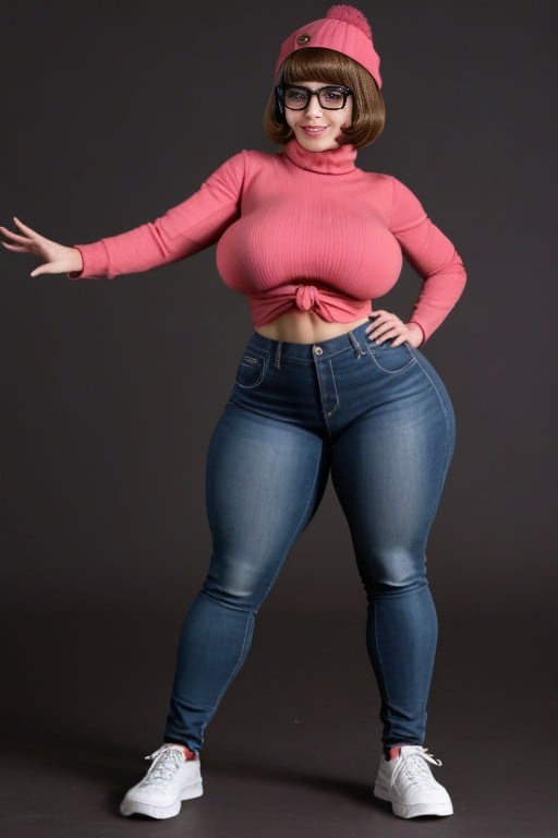 Shortstacked, Shortwoman, Exaggerated Wasp Waist AI Porn