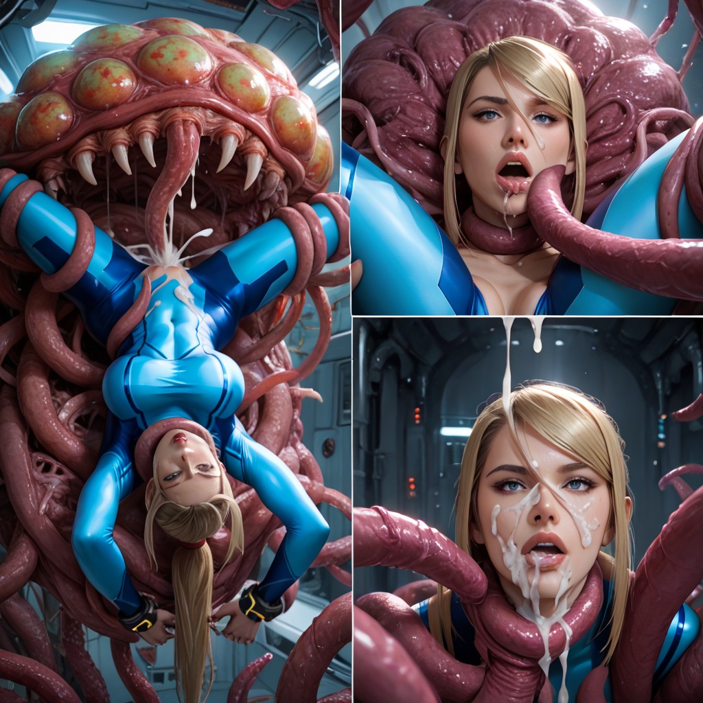 Submits To Monster, Samus Running From Monster, Choking AI Porn