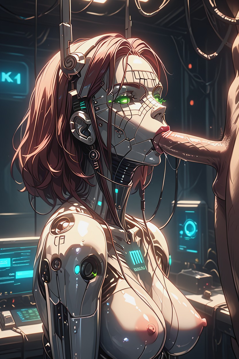 Fellation (troisième Personne), Science Fiction Elements, Long Lace Black Stockings Porno IA Hentai