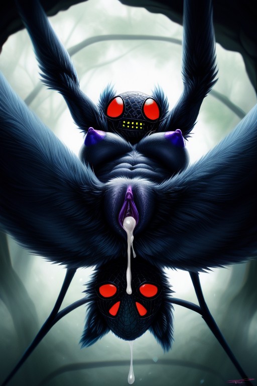 Creampie, Webs On Neck, Add Detail Furry AI Porn