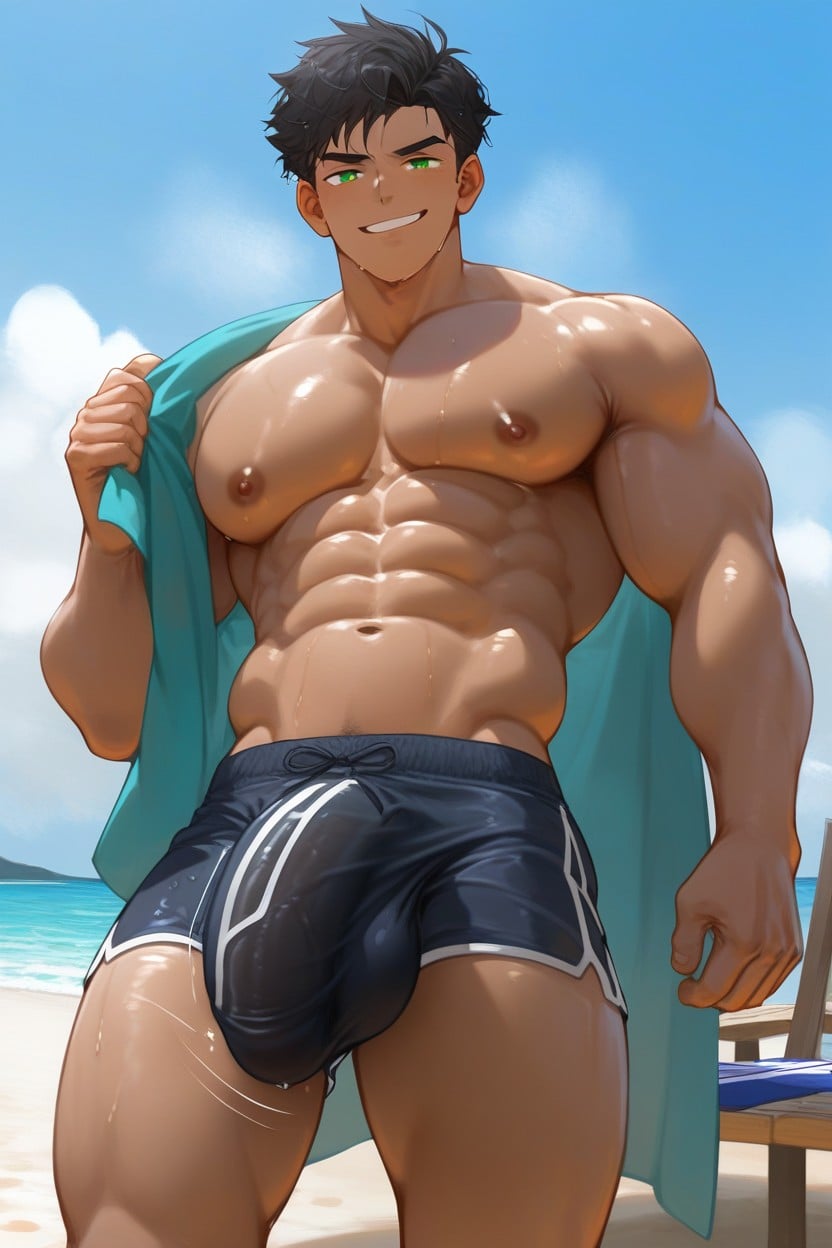 Open Shirt, High Detailed, Dick Exposed AI Gay Porn
