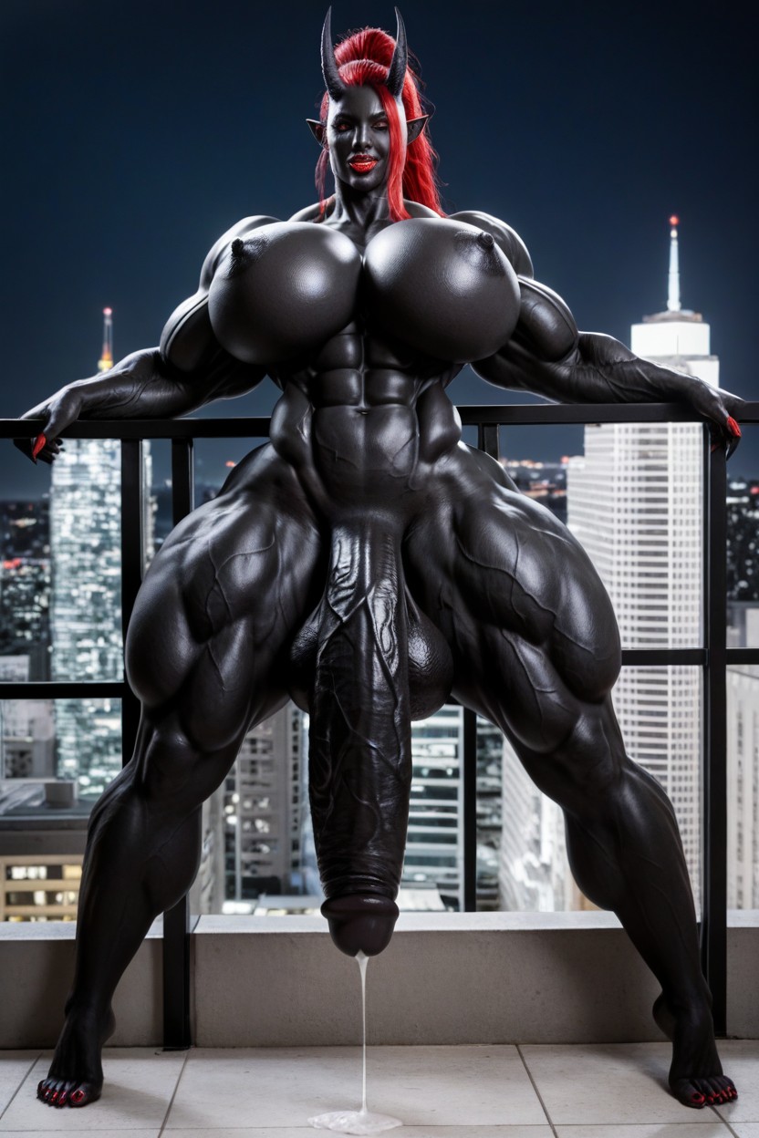 Gigantic Flaccid Black Cock, Gigantic Muscle Trapez, Black Cock Bigger Than Body Shemale AI Porn