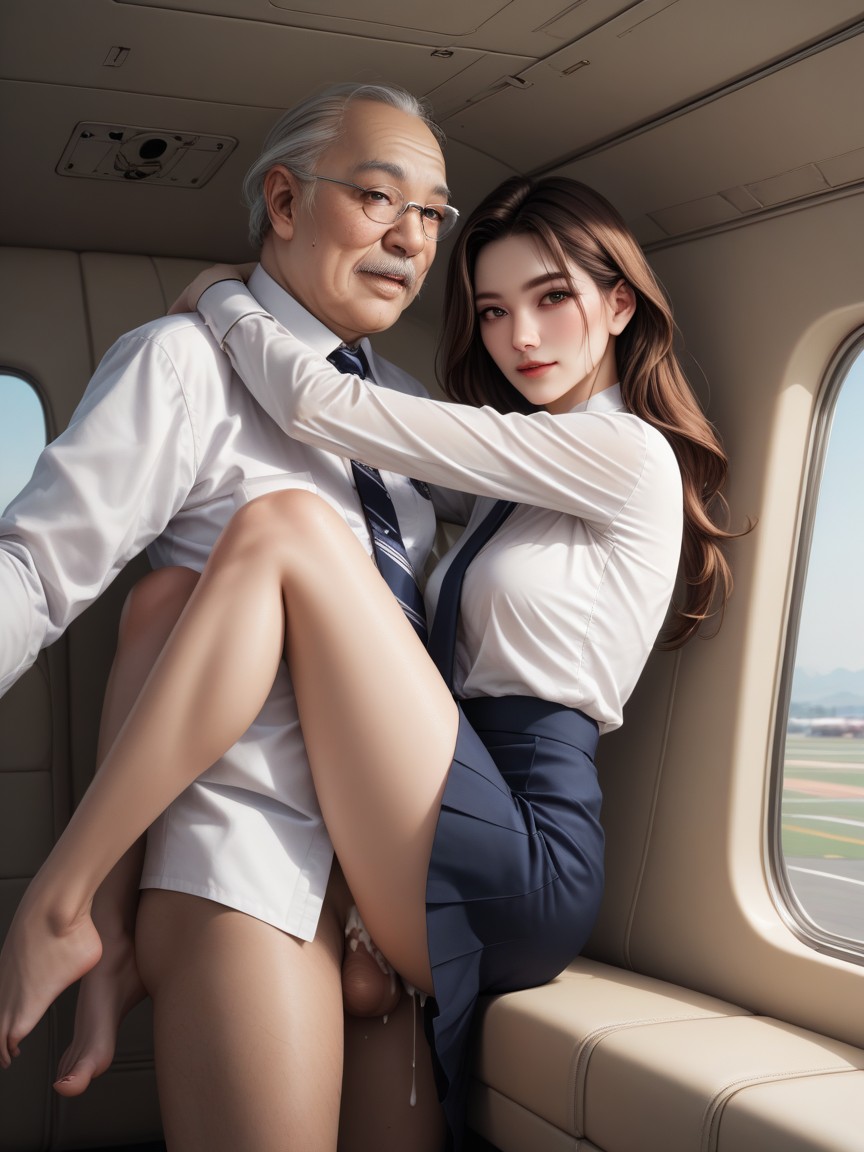 Sucking Breast, Balls Touching Her, Lounge On Plane AI Porn
