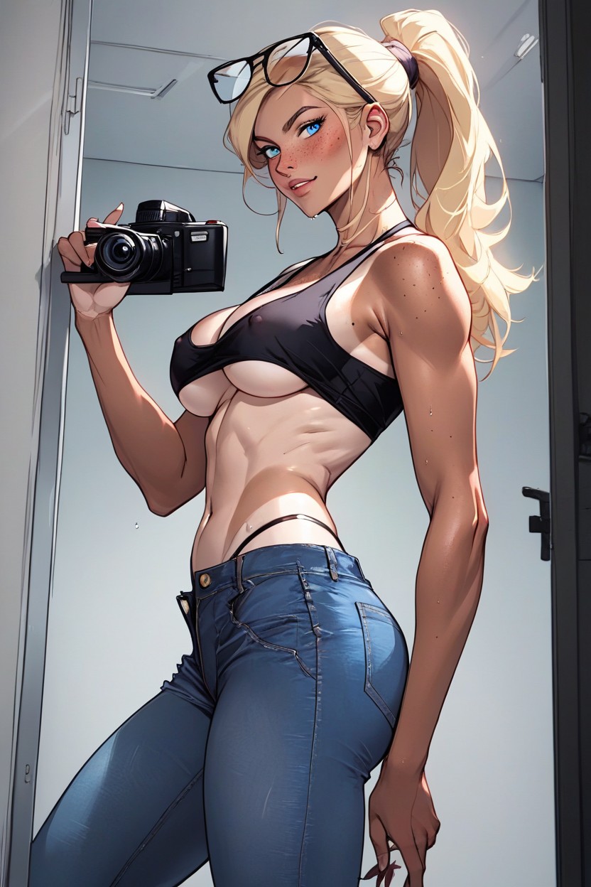 Rounded Breast, Freckles, Violet Parr AI Porn