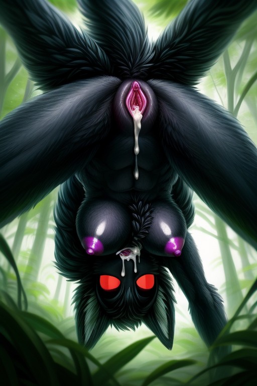 Dripping Pussy, Gaping Pussy, Black Scales Porno IA Furry
