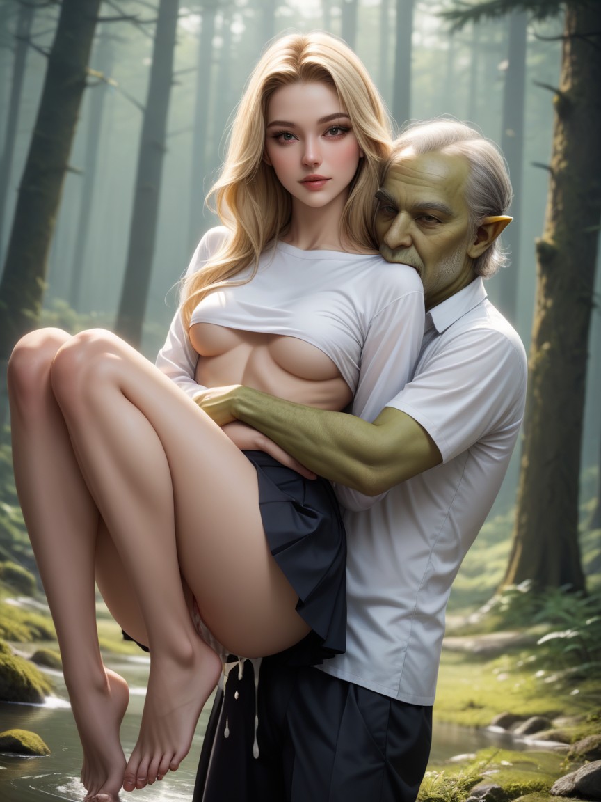 He Fucks Her, Blonde Hair, Balls Touching Her AI Porn