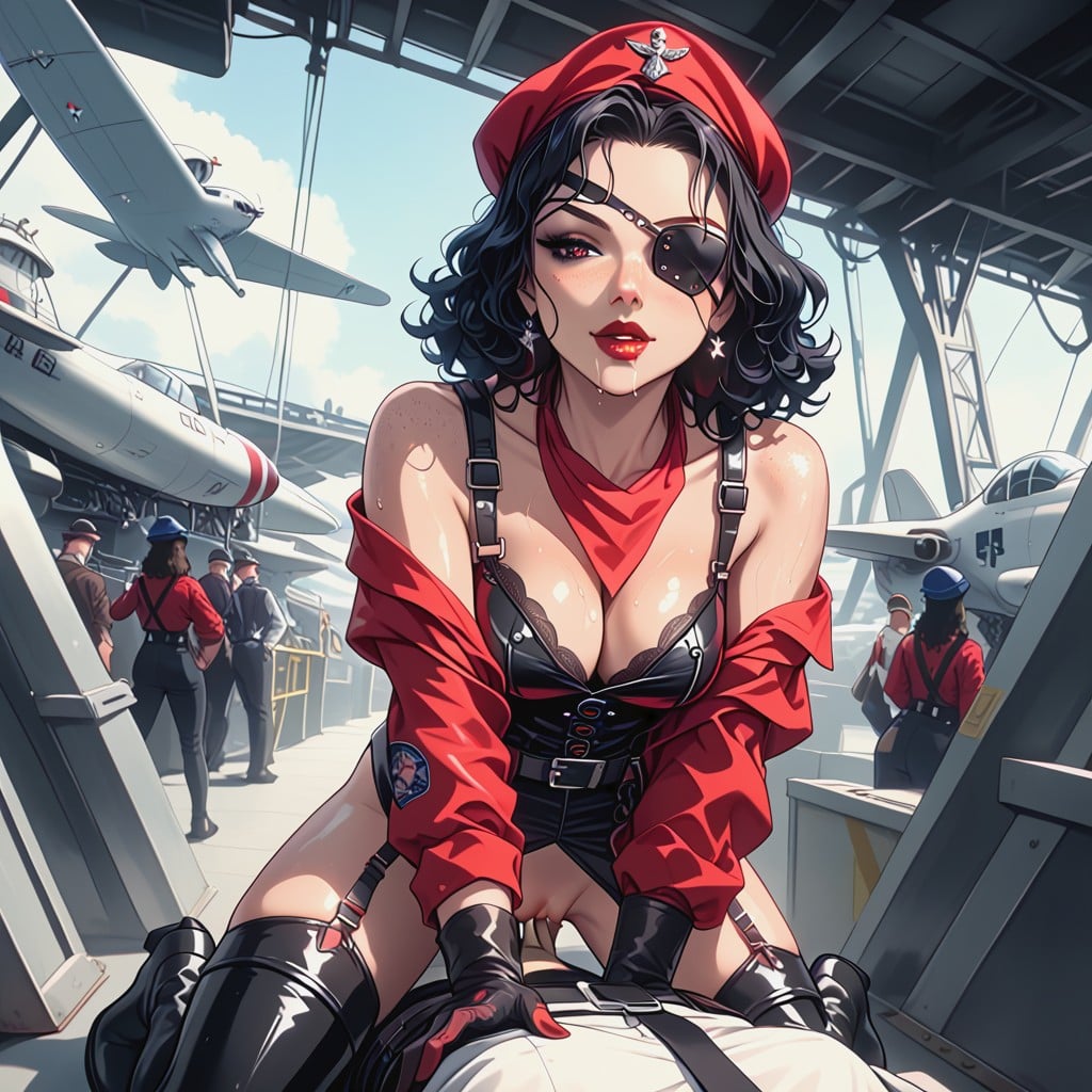Aircraft Engine, Lesbian Orgy, Flaws And All Over Image AI Porn