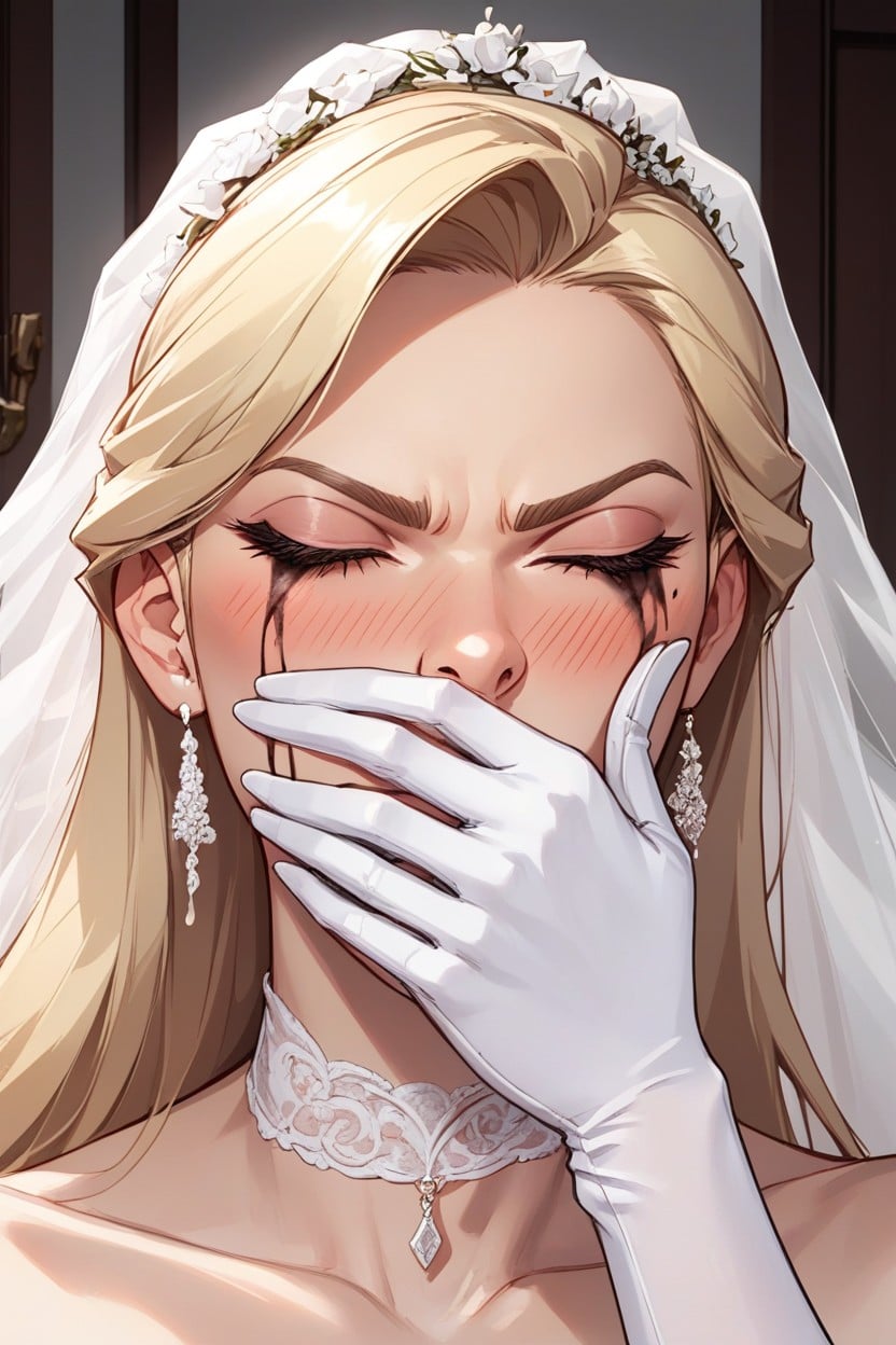 Blonde, Veil, Blushing Hentai AI Porn