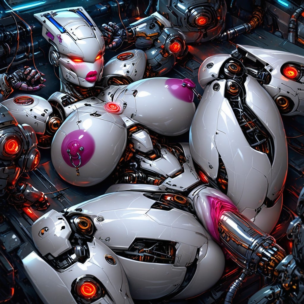 Glowing Rgb Clit Piercings, Rgb Glowing Accents, Hyper Excessive Pronounced Puffy Swollen Labia AI Porn
