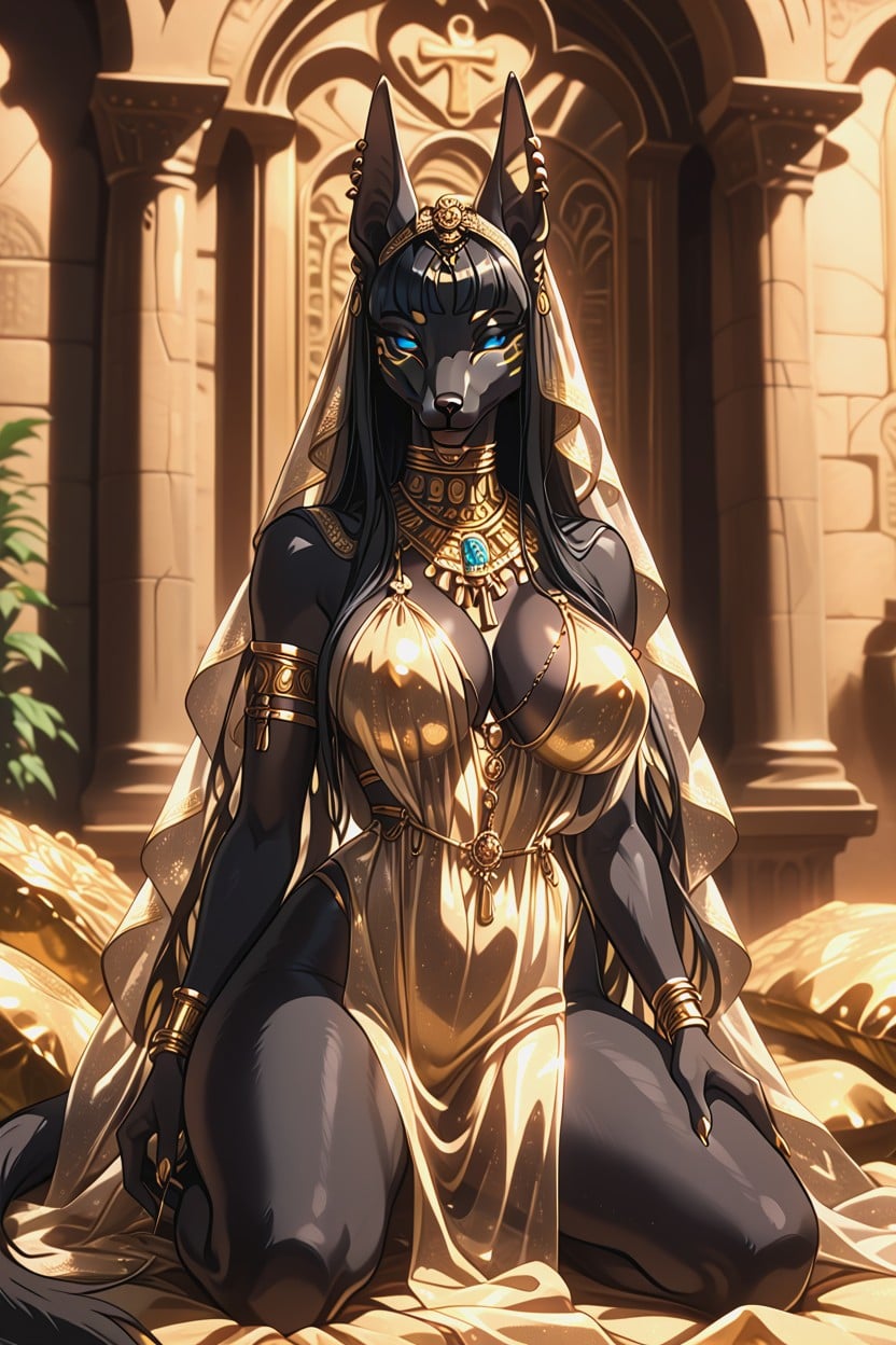 Curvy And Toned Body, Wisps Of Incense In Air, Long Muzzle Furry AI Porn
