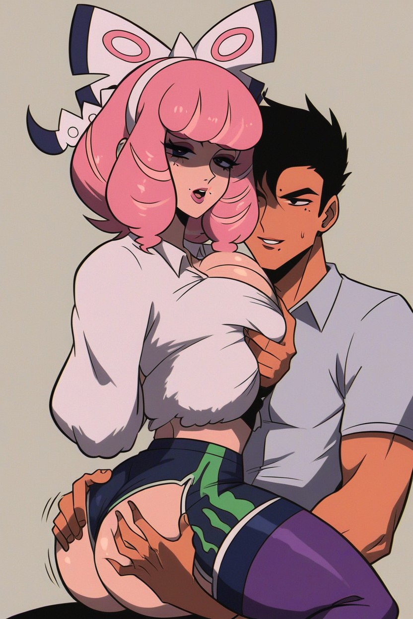 Face In Breasts, Squeezing Breasts, Ass Grab Porno IA Hentai