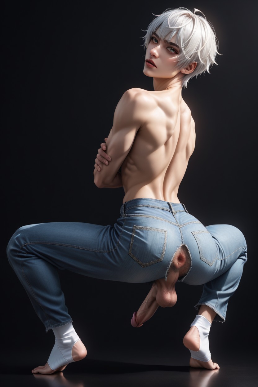 Medium, Bangs, Detailed Two Smooth Long Feet AI Gay Porn