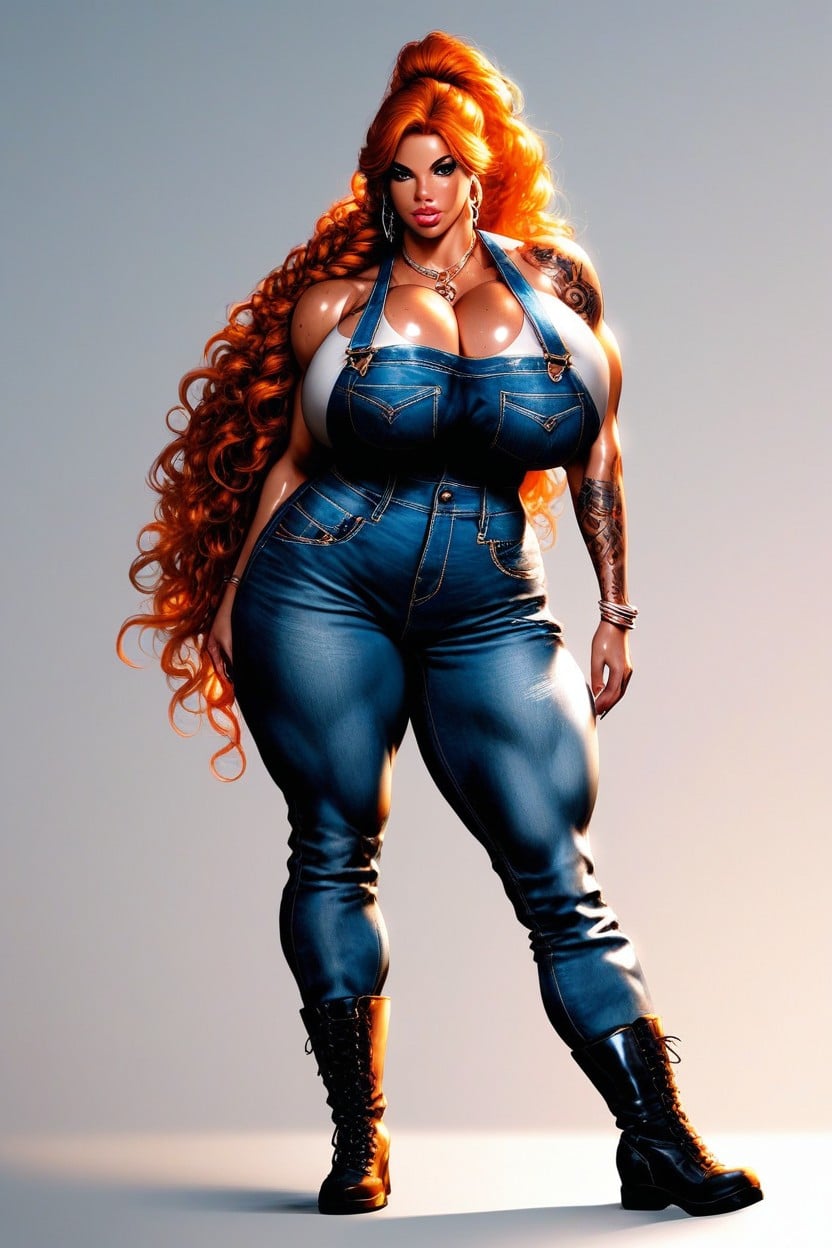 Ruiva, Pénis Maior Do Que O Corpo, Detailed Face Travesti IA Pornô