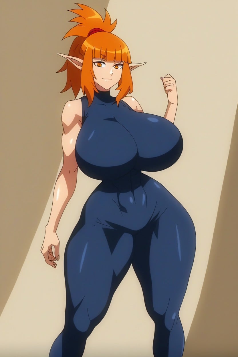 Elf Ears, Escote, Extremadamente Pesado En La Parte Inferior Hentai IA