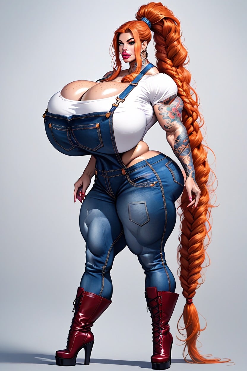몸통보다 큰 엉덩이, Cropped Tank Top, Ssbbw 쉬메일 AI 포르노