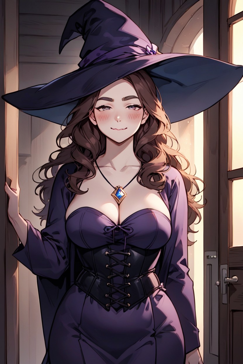 Pale Skin, Smirk, Wizard Hat BBW AI Porn