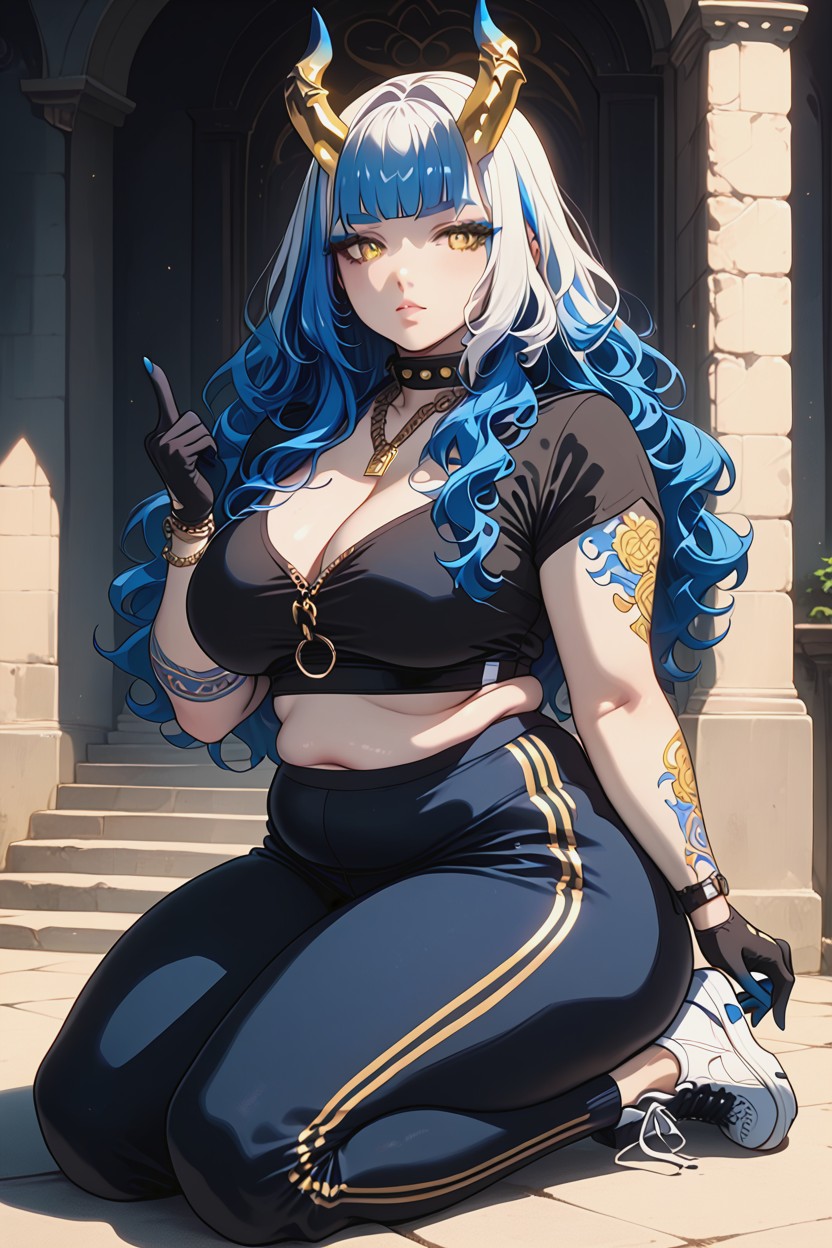 Chubby And Wide Body, Bright Yellow Eyes, Chubby Arms AI黃漫