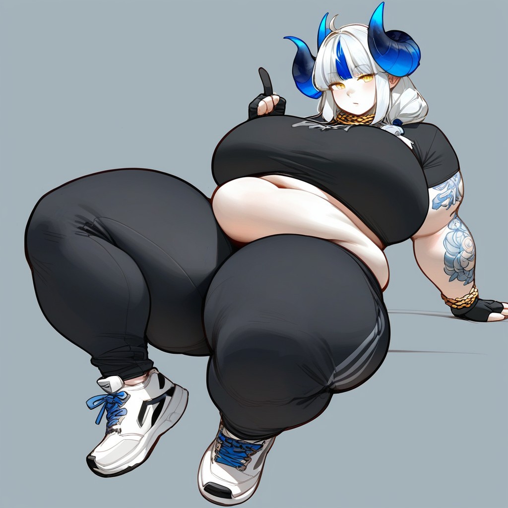 Half Finger Gloves, Ssbbw, Blue Hair Tips Hentai KI Porno