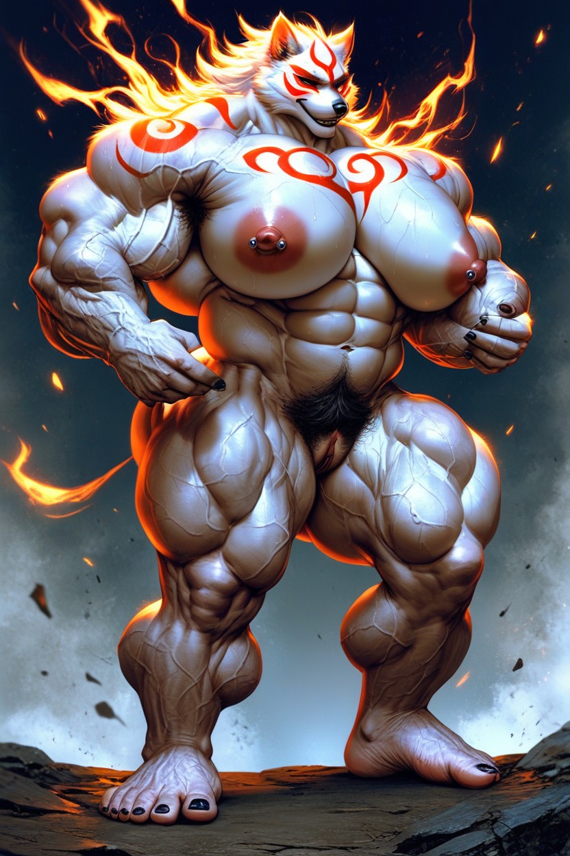 Big Thighs, Visible Veins, Huge Legs Furry AI Porn