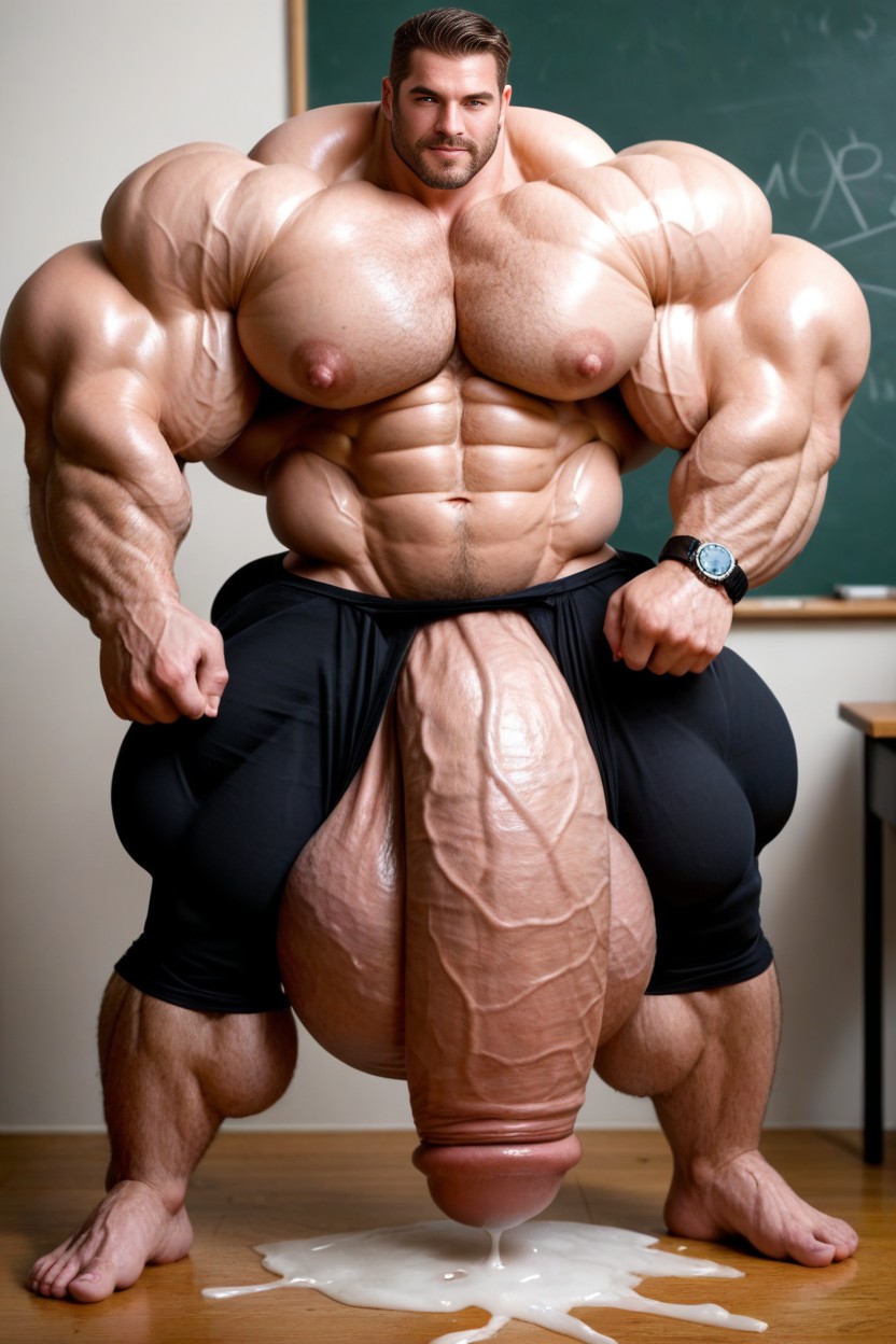 Extreme Hyper Penis, Gigantic Huge Cock, Hairy Chest AI Gay Porn