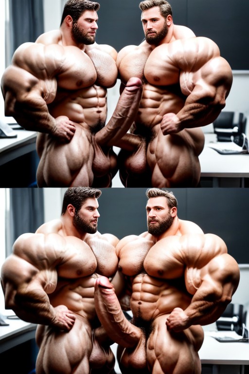 Veiny Hyper Muscles, Extreme Hyper Cock, Body Hair AI Gay Porn