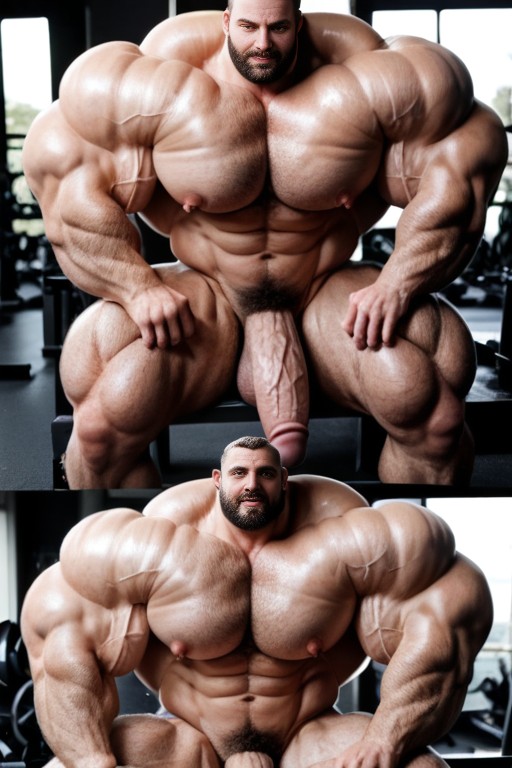 Hyper Cock, Thong, Oversized Muscles AI Gay Porn